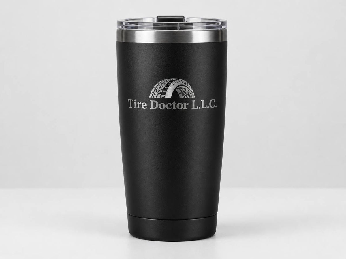 Tire Doctor Ergonomic Stainless Steel Thermal Tumbler (20 oz)